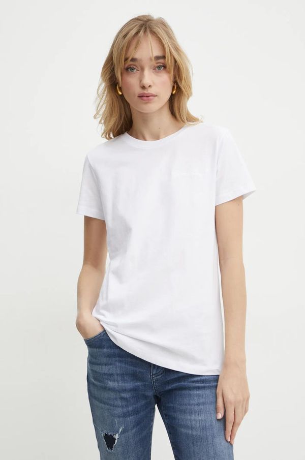 Armani Exchange Pamučna majica Armani Exchange za žene, boja: bijela, 6DYT47 YJDGZ