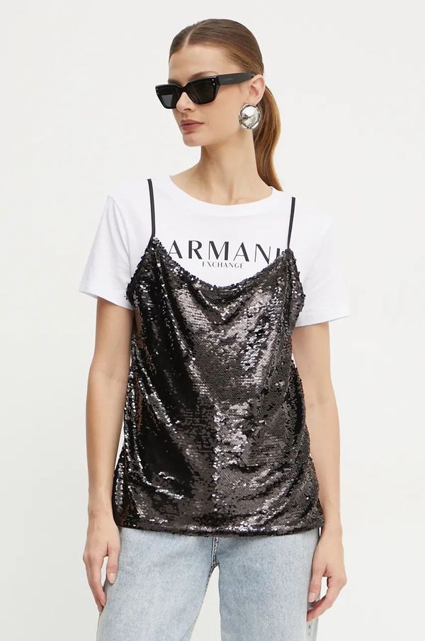 Armani Exchange Pamučna majica Armani Exchange za žene, boja: bijela, XW000064 AF10356