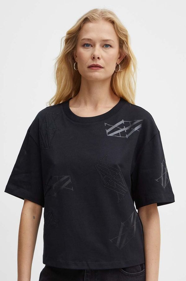 Armani Exchange Pamučna majica Armani Exchange za žene, boja: crna, 6DYT02 YJNNZ