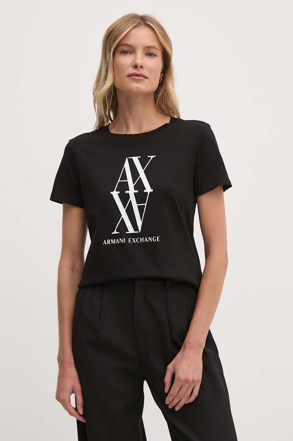 Armani Exchange Pamučna majica Armani Exchange za žene, boja: crna, 6DYT04 YJG3Z