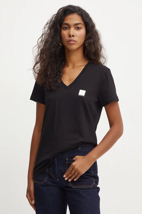 Armani Exchange Pamučna majica Armani Exchange za žene, boja: crna, 6DYT23 YJ3RZ