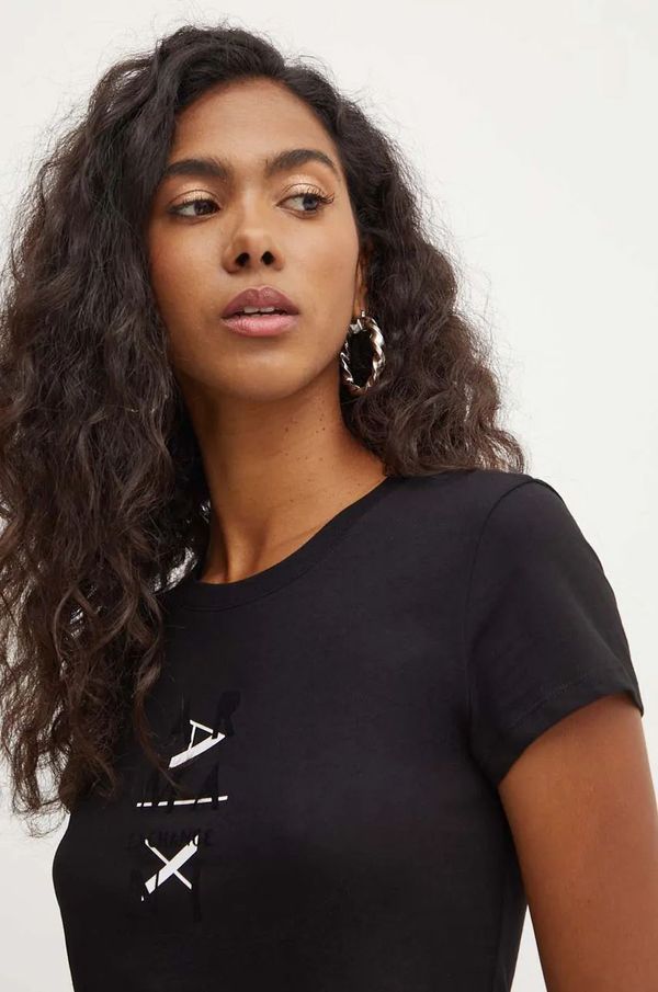 Armani Exchange Pamučna majica Armani Exchange za žene, boja: crna, 6DYT26 YJ3RZ