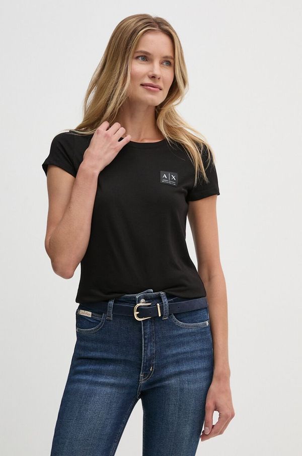 Armani Exchange Pamučna majica Armani Exchange za žene, boja: crna, XW000062 AF10359