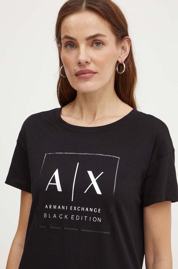 Armani Exchange Pamučna majica Armani Exchange za žene, boja: crna, XW000063 AF10359