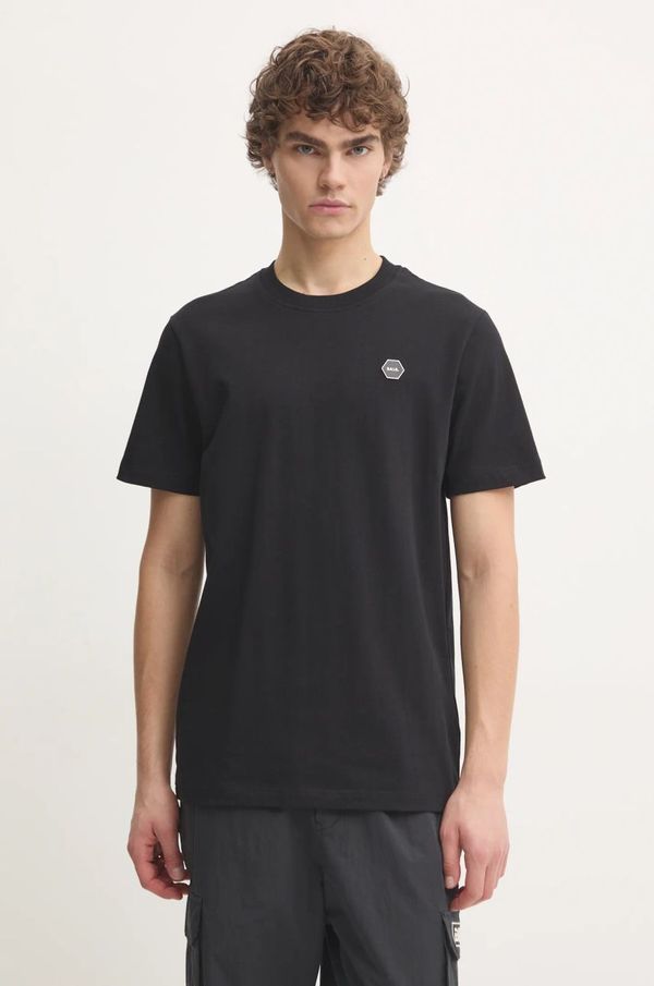 BALR. Pamučna majica BALR. Hexline za muškarce, boja: crna, s aplikacijom, B1112 1255