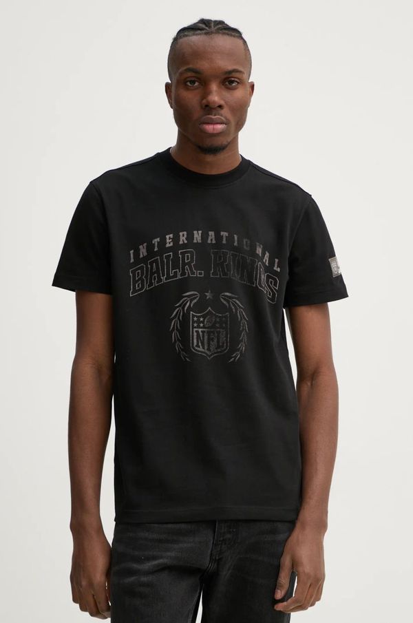 BALR. Pamučna majica BALR. NFL x BALR. za muškarce, boja: crna, s uzorkom, B1112 1277