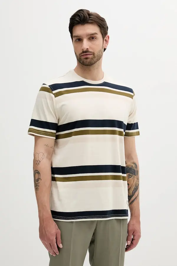 Barbour Pamučna majica Barbour Golborne Stripe Relaxed Fit T-Shirt