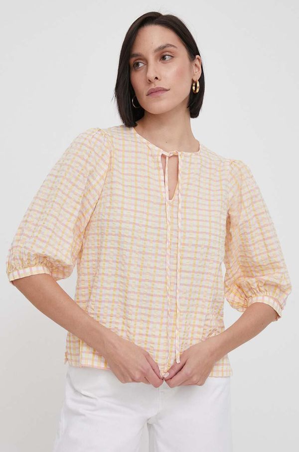 Barbour Pamučna majica Barbour za žene, boja: bež, s uzorkom