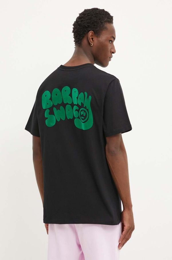 Barrow Pamučna majica Barrow za muškarce, boja: crna, s tiskom, F4BWUATH062