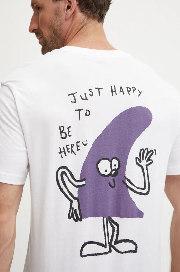 Billabong Pamučna majica Billabong Funghi Pocket za muškarce, boja: bijela, s tiskom, ABYZT02486