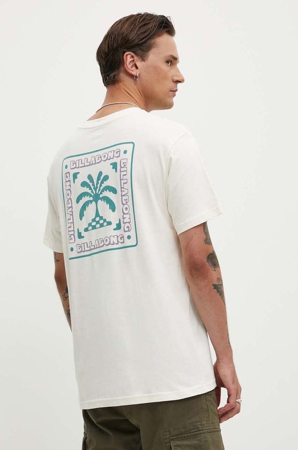 Billabong Pamučna majica Billabong TROPPO za muškarce, boja: bež, s tiskom, ABYZT02400