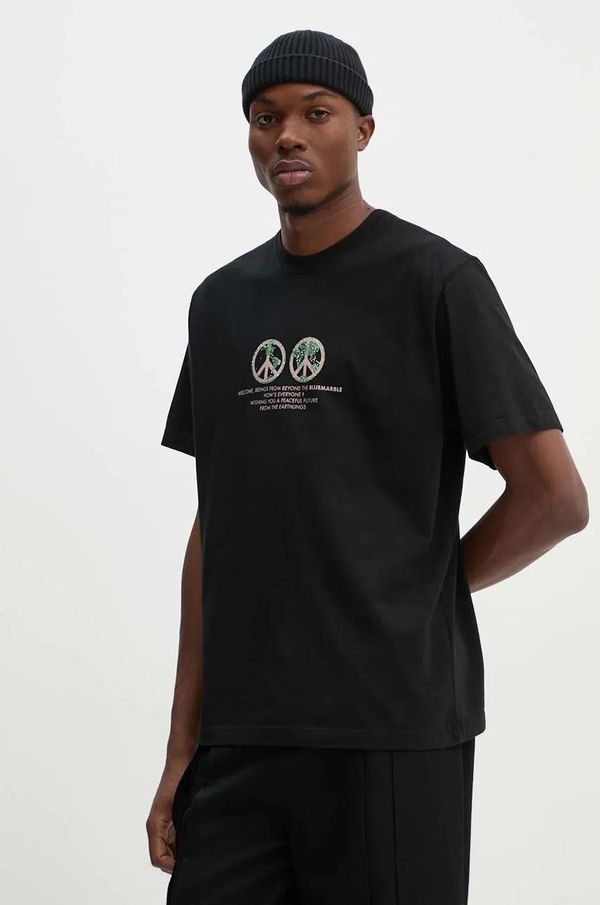 BLUEMARBLE Pamučna majica BLUEMARBLE za muškarce, boja: crna, s aplikacijom, TS35.JE28AB2