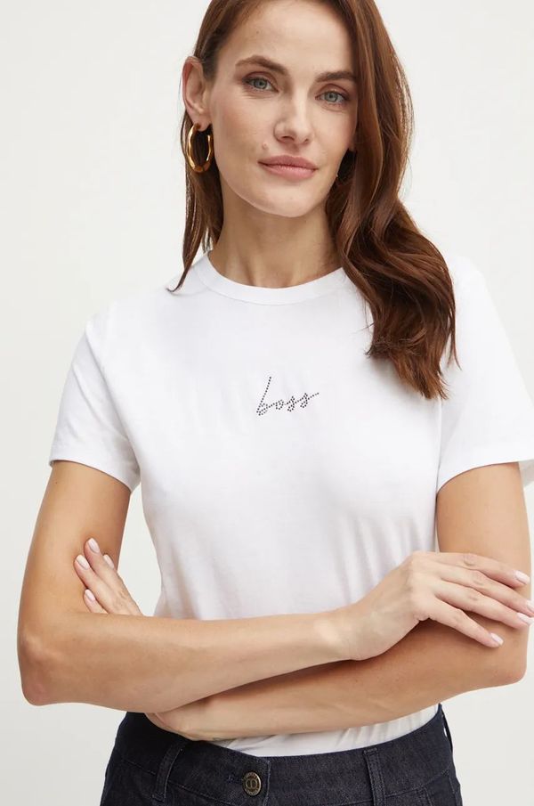 Boss Orange Pamučna majica Boss Orange za žene, boja: bijela, 50524980