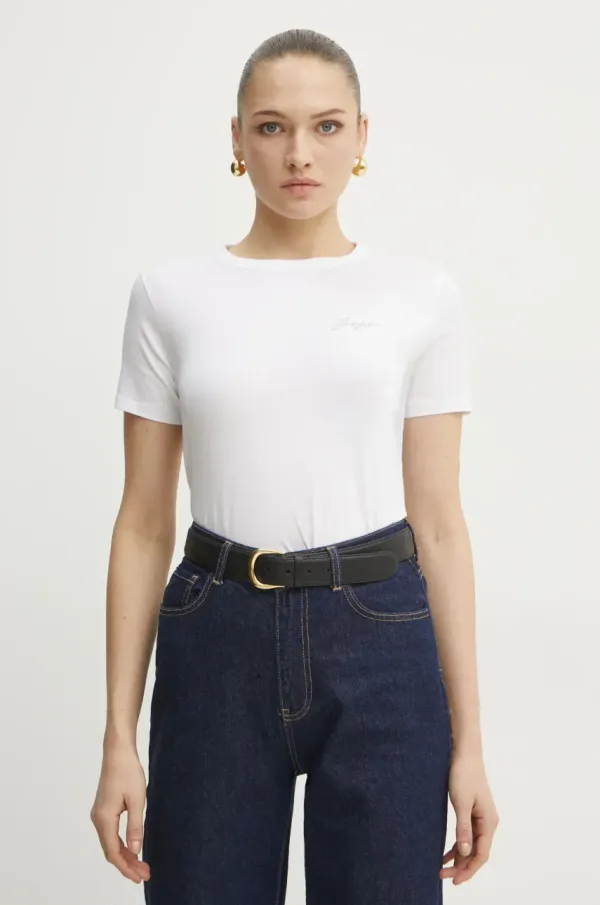 BOSS Orange Pamučna majica BOSS Orange za žene, boja: bijela, 50535322