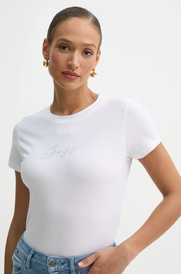 BOSS Orange Pamučna majica BOSS Orange za žene, boja: bijela, 50538826