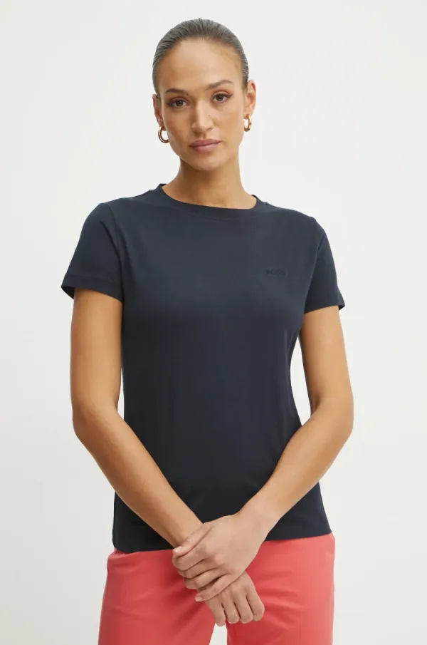 BOSS Orange Pamučna majica BOSS Orange za žene, boja: tamno plava, 50506973