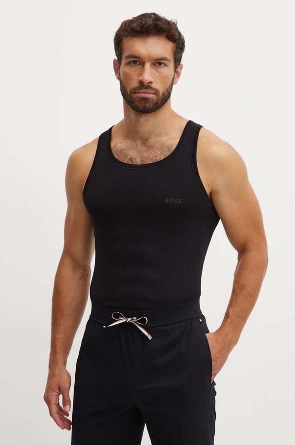 Boss Pamučna majica BOSS za muškarce, boja: crna, 50475412
