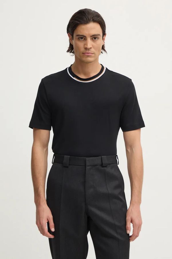 Boss Pamučna majica BOSS za muškarce, boja: crna, bez uzorka, 50530089