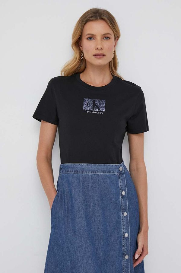 Calvin Klein Jeans Pamučna majica Calvin Klein Jeans boja: crna