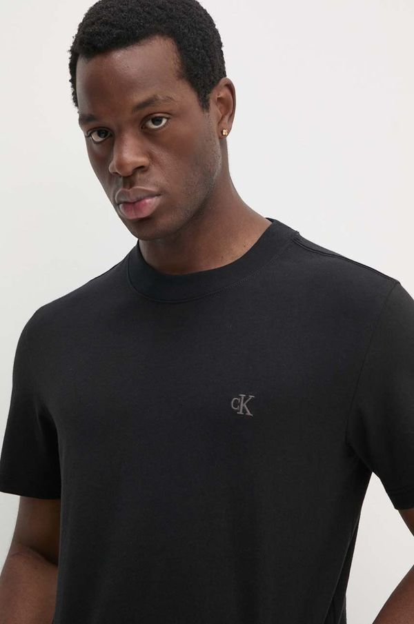 Calvin Klein Jeans Pamučna majica Calvin Klein Jeans za muškarce, boja: crna, bez uzorka, J30J326683