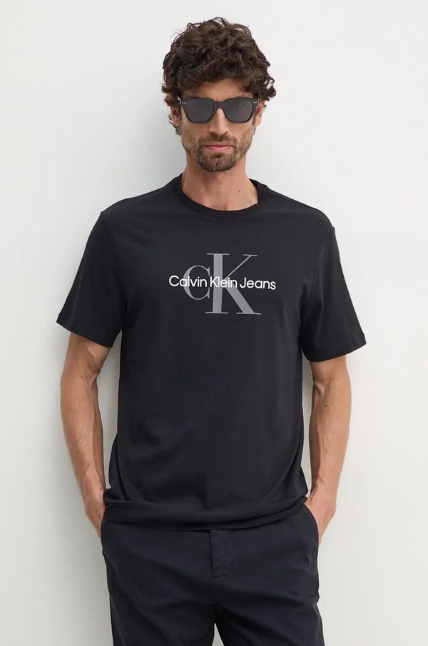 Calvin Klein Jeans Pamučna majica Calvin Klein Jeans za muškarce, boja: crna, s tiskom, 00040EM286
