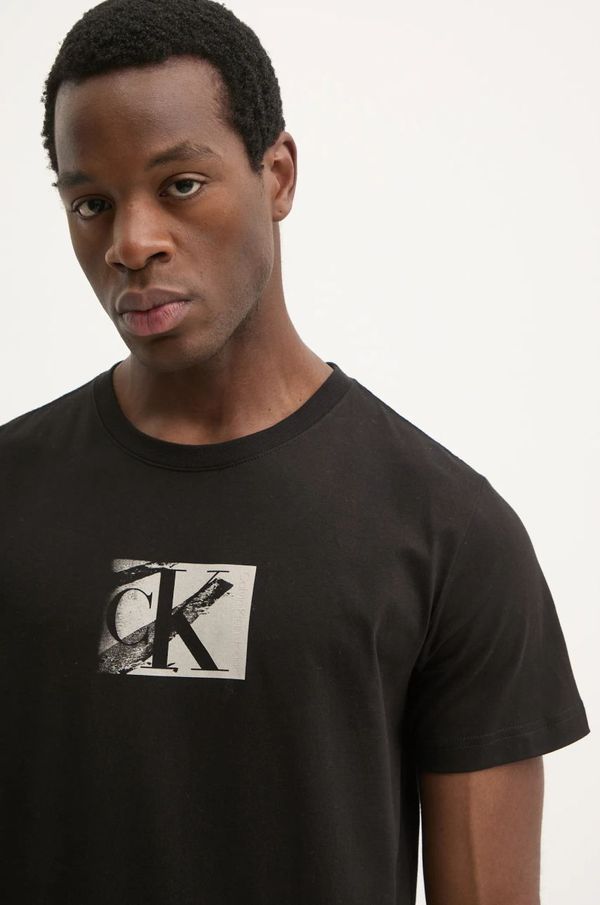Calvin Klein Jeans Pamučna majica Calvin Klein Jeans za muškarce, boja: crna, s tiskom, J30J327077