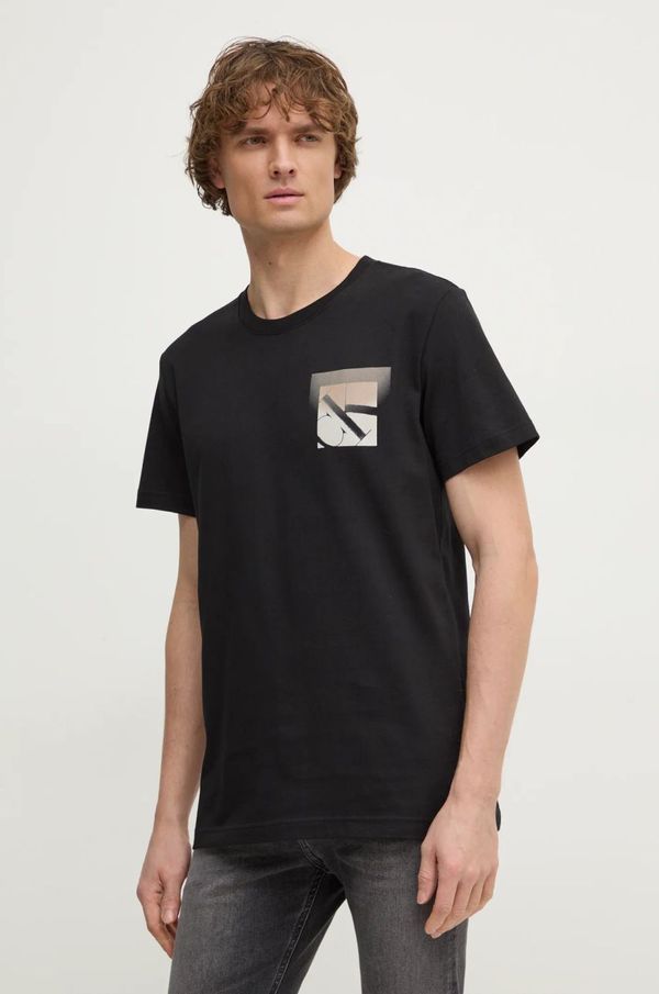 Calvin Klein Jeans Pamučna majica Calvin Klein Jeans za muškarce, boja: crna, s tiskom, J30J327092