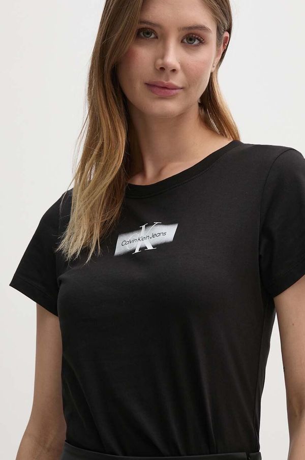 Calvin Klein Jeans Pamučna majica Calvin Klein Jeans za žene, boja: crna, J20J223625