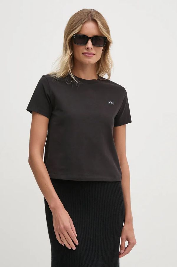 Calvin Klein Jeans Pamučna majica Calvin Klein Jeans za žene, boja: crna, J20J224202