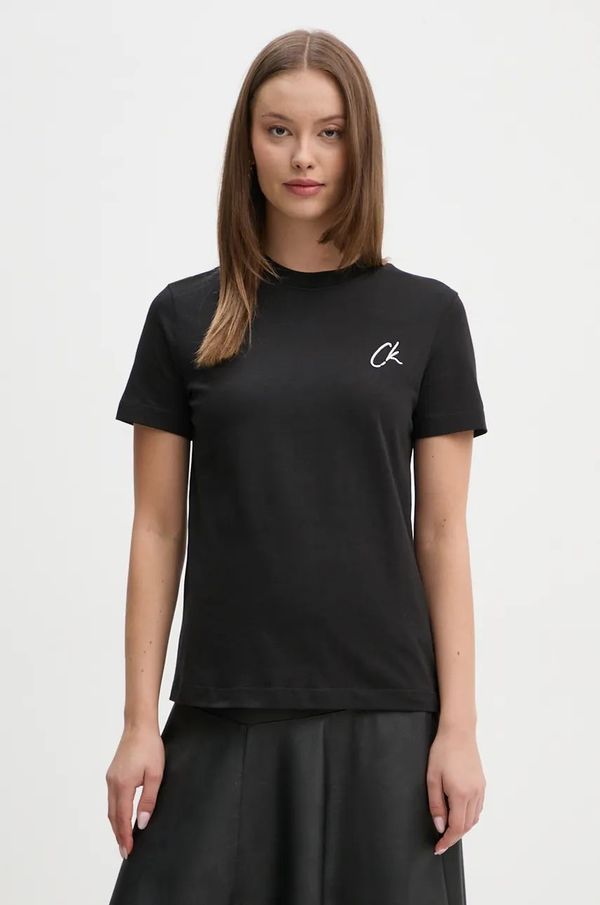 Calvin Klein Jeans Pamučna majica Calvin Klein Jeans za žene, boja: crna, J20J224439