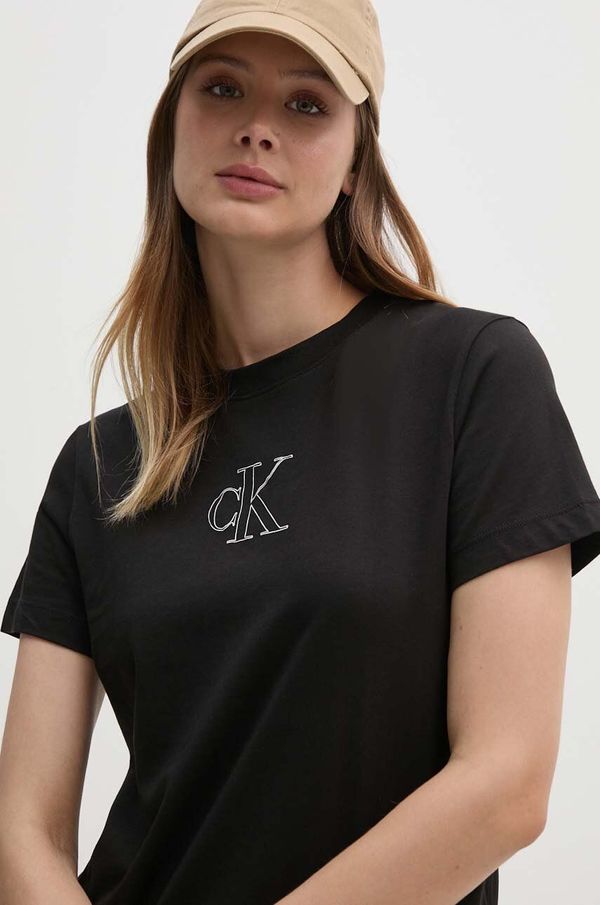 Calvin Klein Jeans Pamučna majica Calvin Klein Jeans za žene, boja: crna, J20J224791