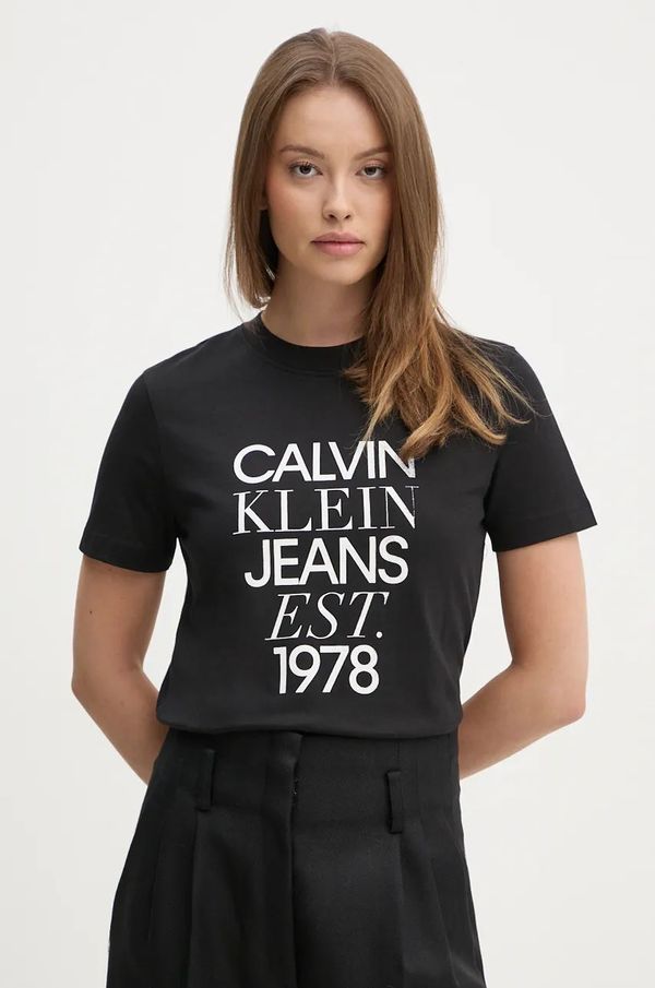 Calvin Klein Jeans Pamučna majica Calvin Klein Jeans za žene, boja: crna, J20J224910