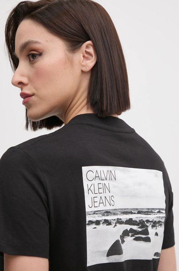 Calvin Klein Jeans Pamučna majica Calvin Klein Jeans za žene, boja: crna, J20J224986