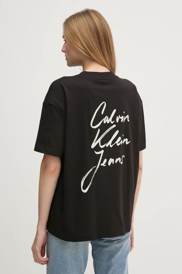 Calvin Klein Jeans Pamučna majica Calvin Klein Jeans za žene, boja: crna, J20J225113