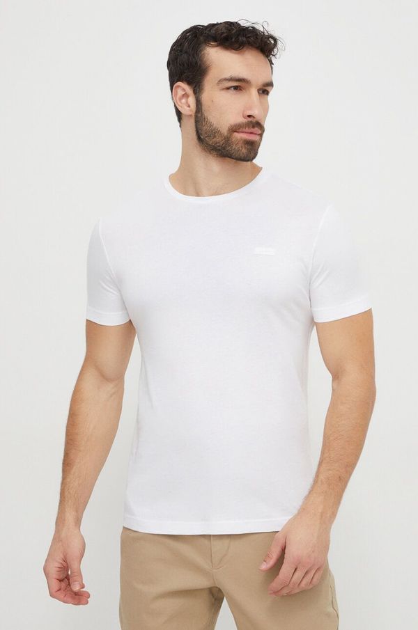 Calvin Klein Pamučna majica Calvin Klein za muškarce, boja: bijela, bez uzorka, K10K112229