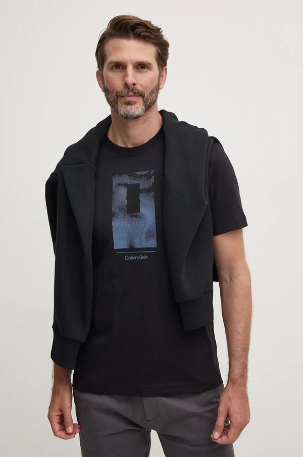 Calvin Klein Pamučna majica Calvin Klein za muškarce, boja: crna, s tiskom, K10K113588