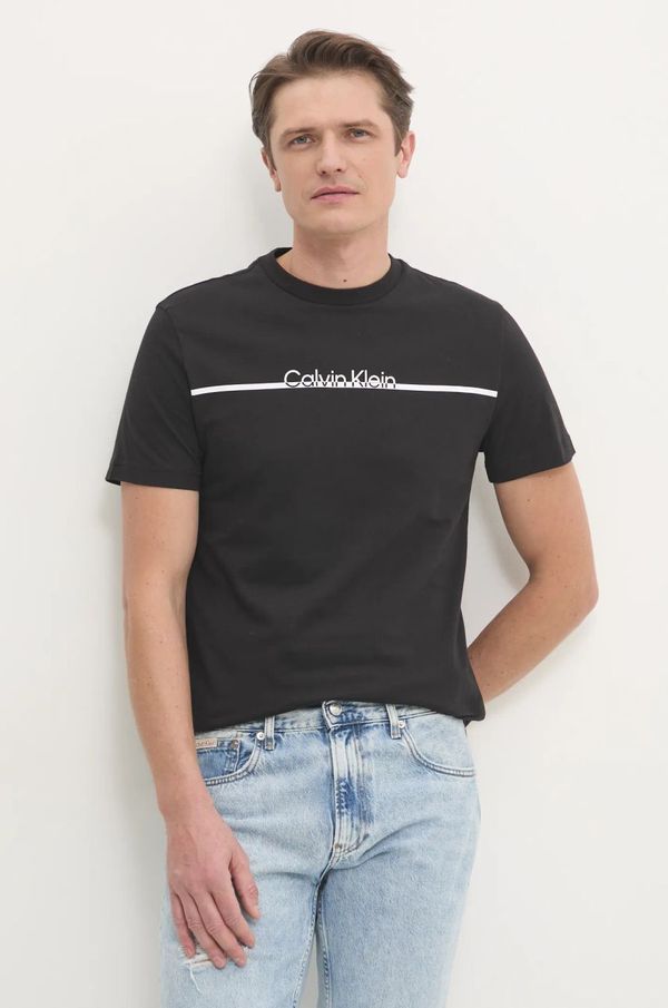Calvin Klein Pamučna majica Calvin Klein za muškarce, boja: crna, s tiskom, K10K113802