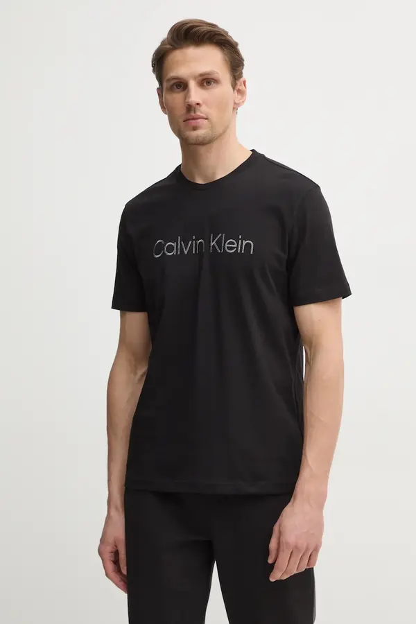 Calvin Klein Pamučna majica Calvin Klein za muškarce, boja: crna, s tiskom, K10K114169