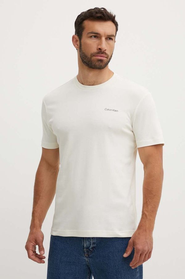 Calvin Klein Pamučna majica Calvin Klein za muškarce, boja: narančasta, bez uzorka, K10K109894