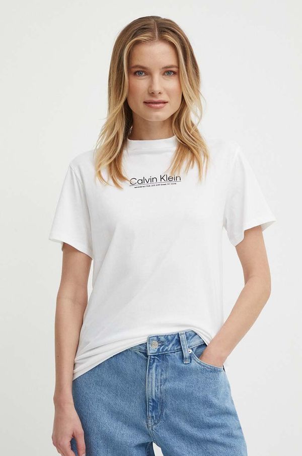 Calvin Klein Pamučna majica Calvin Klein za žene, boja: bijela, K20K207005