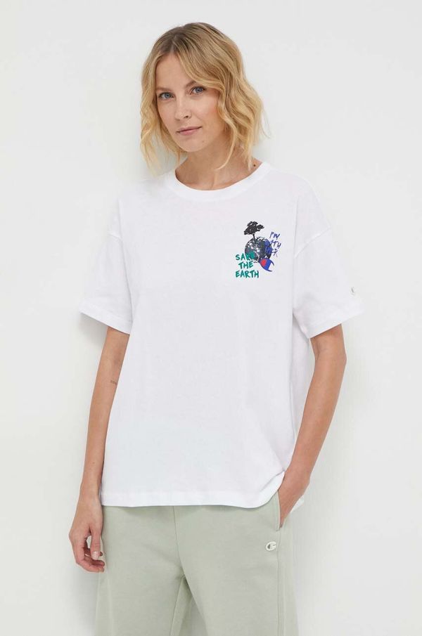 Champion Pamučna majica Champion za žene, boja: bijela