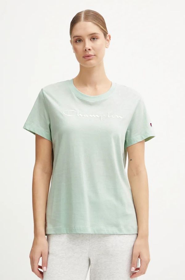 Champion Pamučna majica Champion za žene, boja: zelena, 117650
