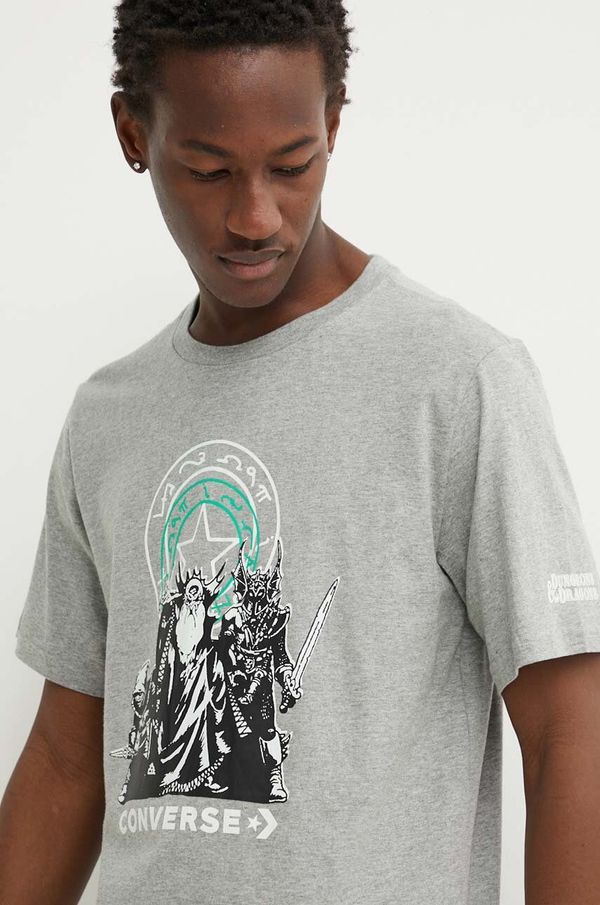 Converse Pamučna majica Converse Converse x DUNGEONS AND DRAGONS boja: siva, s tiskom, 10027170-A01