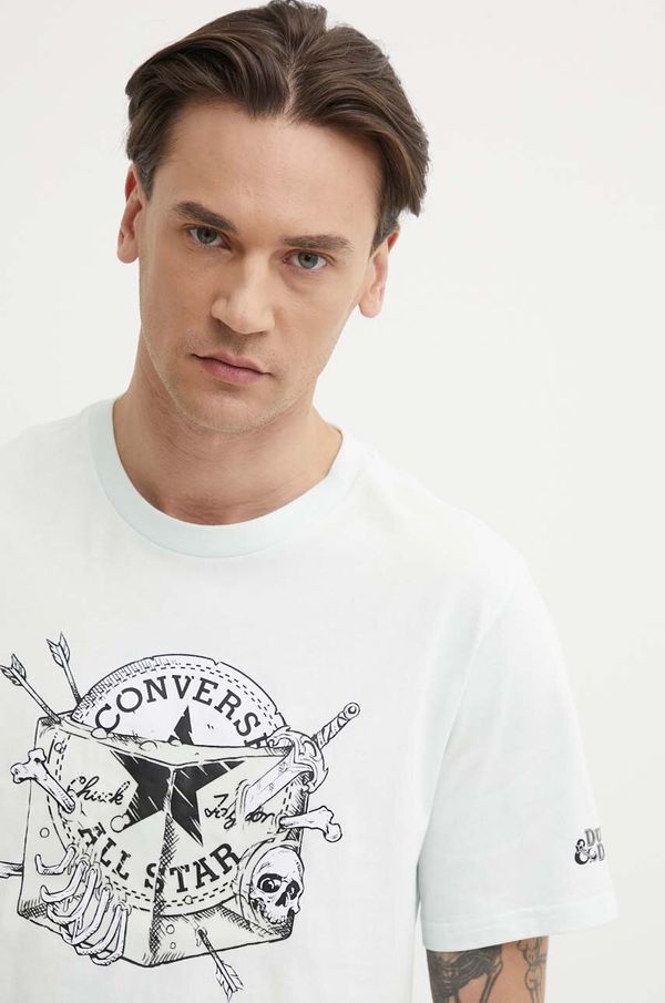 Converse Pamučna majica Converse Converse x DUNGEONS AND DRAGONS boja: zelena, s tiskom, 10027139-A01