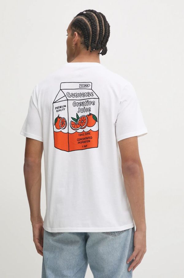 Converse Pamučna majica Converse za muškarce, boja: bež, s tiskom, 10026674-A02