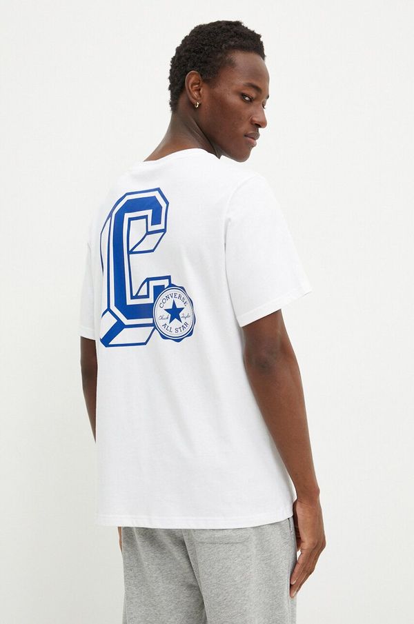 Converse Pamučna majica Converse za muškarce, boja: bijela, s tiskom, 10026700-A02