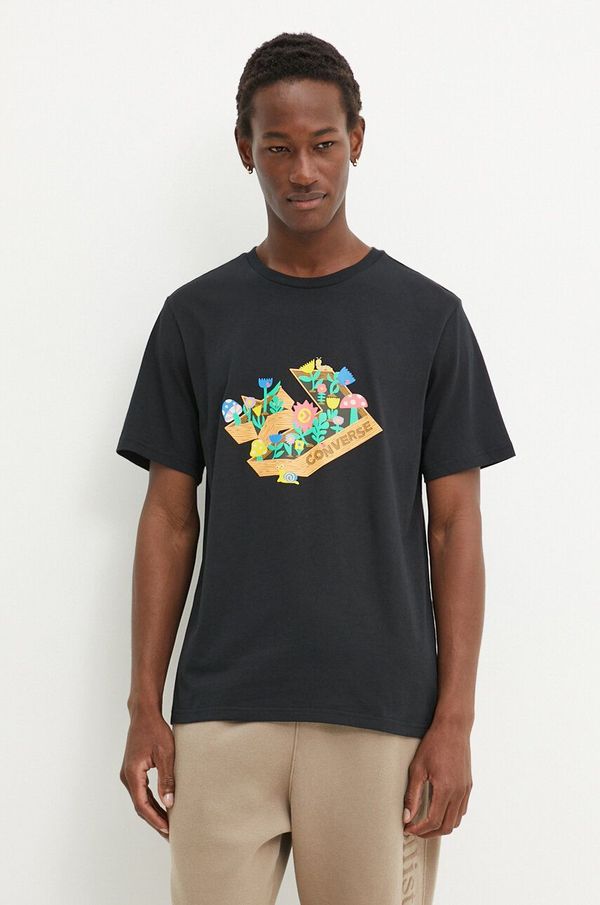 Converse Pamučna majica Converse za muškarce, boja: crna, s tiskom, 10026670-A01