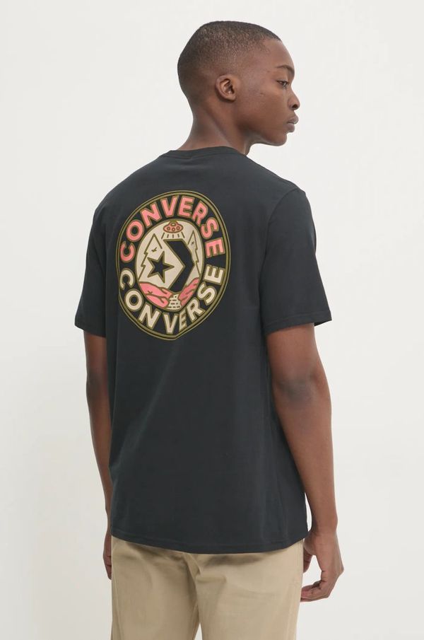 Converse Pamučna majica Converse za muškarce, boja: crna, s tiskom, 10026673-A01