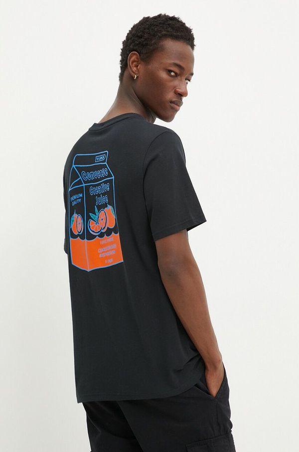 Converse Pamučna majica Converse za muškarce, boja: crna, s tiskom, 10026674-A01