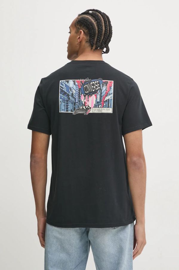 Converse Pamučna majica Converse za muškarce, boja: crna, s tiskom, 10026685-A01